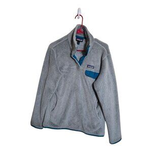 Patagonia Sweater Women L Gray Re-Tool Snap-T Polartec Fleece Gorpcore 25442